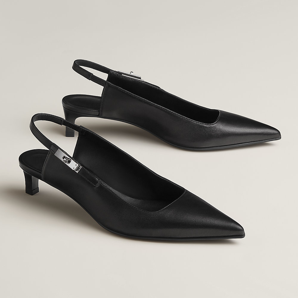 HERMÈS エルメス Hバックル レザーシューズ ブラック 40 2/1 Lover 40 pump - Black | Hermès USA